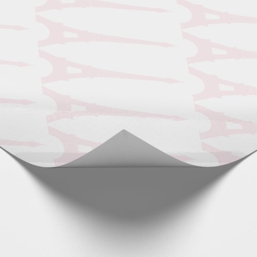 Hübsches rosa Eiffel-Turm-Verpackungs-Papier Geschenkpapier (Ecke)