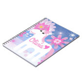 Hübsches rosa Einhorn-SpiralNotepad individuell an Notizblock (Linke Seite)