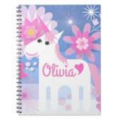 Hübsches rosa Einhorn-SpiralNotepad individuell an Notizblock (Vorderseite)