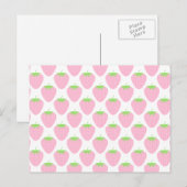 Hübsches rosa Erdbeermuster. Postkarte (Vorne/Hinten)