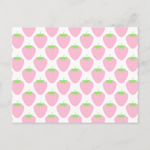 Hübsches rosa Erdbeermuster. Postkarte