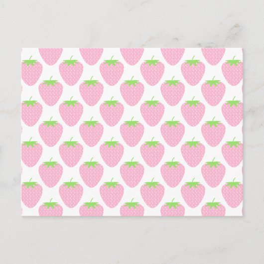 Hübsches rosa Erdbeermuster. Postkarte (Vorderseite)