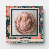 Hübsches, rosa, florales, Niedliches Foto Fotoplatte (Vorderseite)