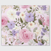 Hübsches rosa, florales Wrapping Paper Geschenkpapier (Flach)