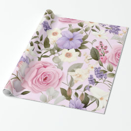 Hübsches rosa, florales Wrapping Paper Geschenkpapier