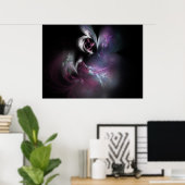 Hübsches Rosa-Fraktal Poster (Heimbüro)