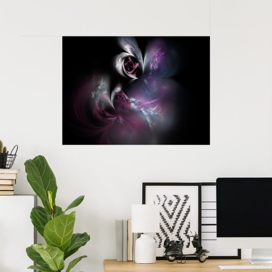 Hübsches Rosa-Fraktal Poster (Heimbüro)