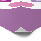 Hübsches rosa Friedenszeichen und Herz drucken Poster (Ecke)