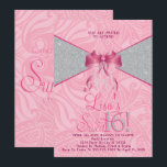 Hübsches Rosa, Glitzer-16. Geburtstag-Einladungen Einladung<br><div class="desc">Süßes Rosa! Glitzer-16. Geburtstag-Einladungen. Entworfen durch Metro-event.com
Gemacht für Teens,  ist dieses Rosa mit silberner Glitter-16. Geburtstag-Einladung eine fantastische Einleitung zu Ihrem speziellen Tag.
Zusätzliche koordinieren16. Geburtstag-Partyversorgungen sind bei Metro-Ereignisse Zazzle Geschäft und Metro-Event.com verfügbar.</div>