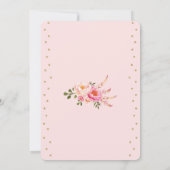 Hübsches Rosa & Gold Boho Dreamcatcher-Brautparty Einladung (Rückseite)