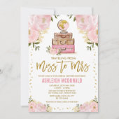 Hübsches Rosa-Gold-Reiseerlebnis-Brautparty Einladung (Vorderseite)