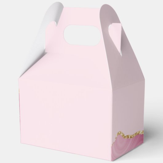 Hübsches Rosa Gold-Rente-Party Geschenkschachtel (Rückseite)