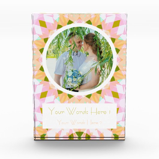 Hübsches Rosa Green Wedding Foto Geschenk (Vorderseite)