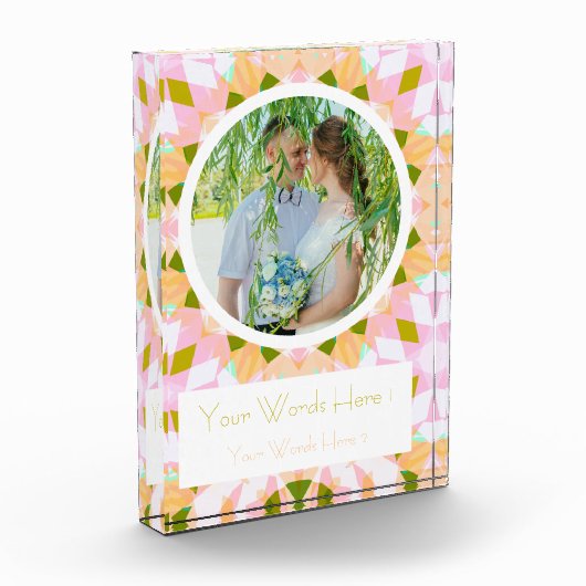 Hübsches Rosa Green Wedding Foto Geschenk (Links)