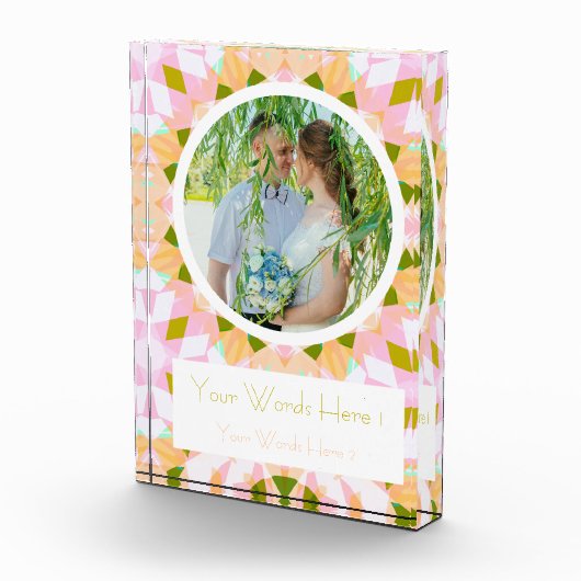 Hübsches Rosa Green Wedding Foto Geschenk (Rechts)