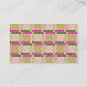 Hübsches rosa grünes Patchwork quadriert Visitenkarte (Rückseite)