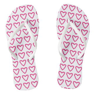 Hübsches Rosa Herz des Herzens FlipFlops Badesandalen