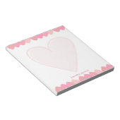 Hübsches rosa Herz Feminine Valentinstag Notizblock (angewinkelt)