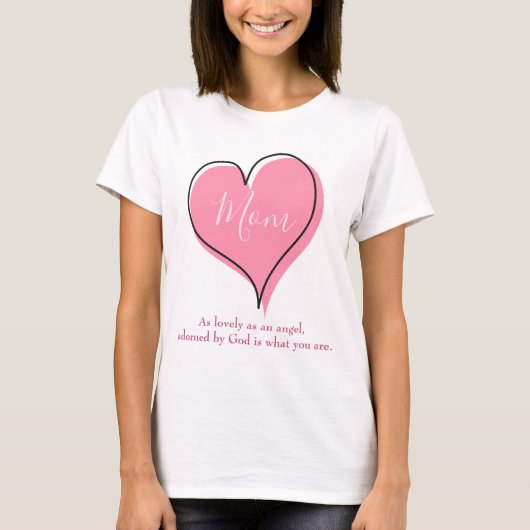 Hübsches rosa Herz für Mama T-Shirt (Vorderseite)