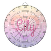 Hübsches rosa Herz-kundengerechter Polkapunkt Dartscheibe (vorne)