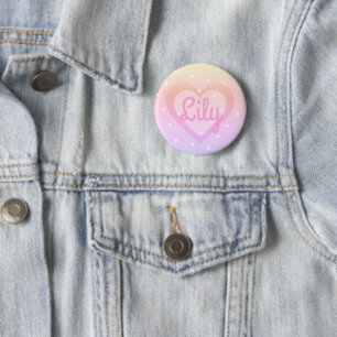 Hübsches rosa Herz-kundengerechtes Abzeichen Button