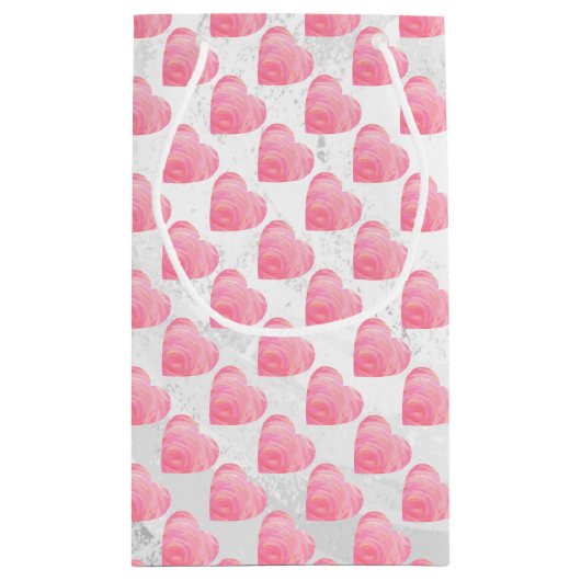 Hübsches rosa Herz-Muster Kleine Geschenktüte (Rückseite)