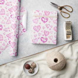 Hübsches rosa Herz Romantisches Wrapping Paper Geschenkpapier