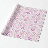 Hübsches rosa Herz Romantisches Wrapping Paper Geschenkpapier (Ungerollt)