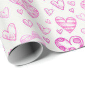 Hübsches rosa Herz Romantisches Wrapping Paper Geschenkpapier (Rolleneckpunkt)