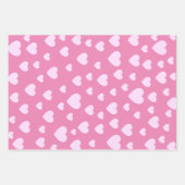 Hübsches rosa Herz-Set von 3 Geschenkpapier Set (Vorderseite 3)