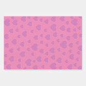 Hübsches rosa Herz-Set von 3 Geschenkpapier Set (Vorderseite 2)