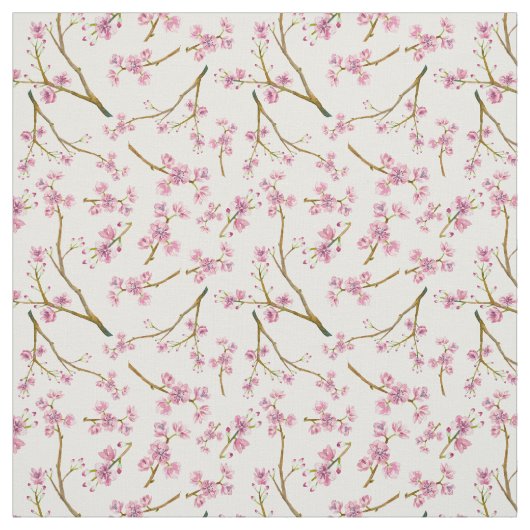 Hübsches rosa Kirschblütewatercolor-Muster Stoff (Muster)