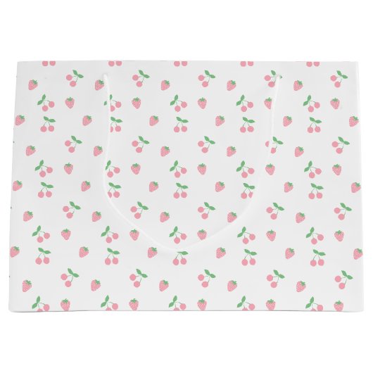 Hübsches rosa Kirschengräber Erdbeere Ästhetisches Große Geschenktüte (Vorderseite)