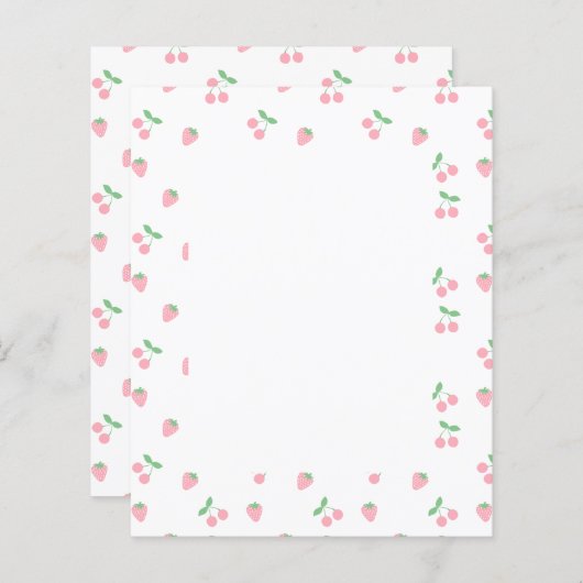 Hübsches rosa Kirschkirsche Erdbeere Fruchtmuster (Vorne/Hinten)