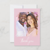 Hübsches rosa Liebe Foto Dankeskarte (Vorderseite)