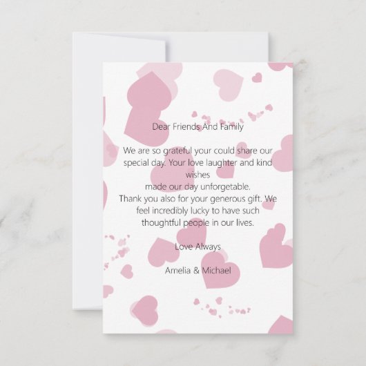 Hübsches rosa Liebe Foto Dankeskarte (Rückseite)