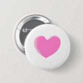 Hübsches rosa Liebe-Herz Button (Vorne & Hinten)