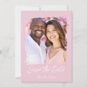 Hübsches rosa Liebe Herz Foto Save the Date Karte (Vorderseite)