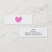 Hübsches rosa Liebe-Herz Mini Visitenkarte (Vorne/Hinten)