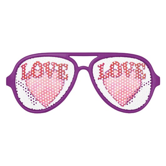 Hübsches Rosa Liebe Herz Partybrille (Vorderseite)