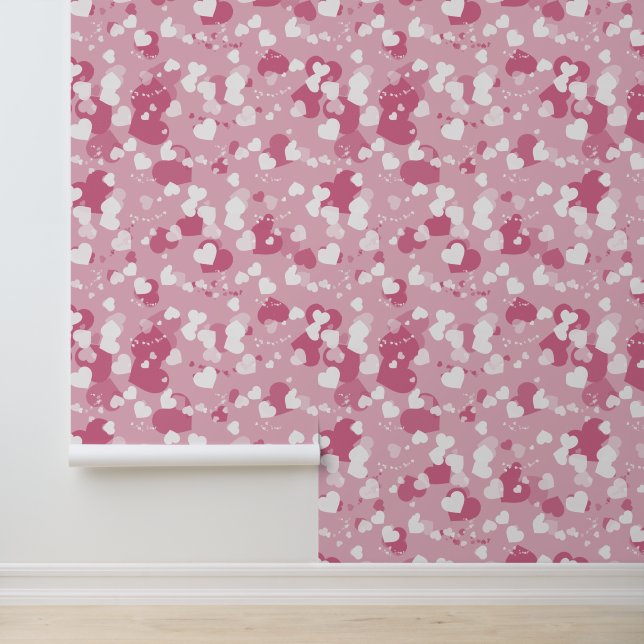 Hübsches Rosa Liebe Herz Tapete (Anwendung)