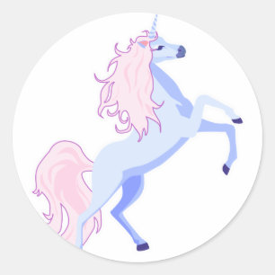 hübsches rosa Mähnen Einhorn Runder Aufkleber