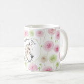 Hübsches Rosa Minze Ranunculus Pferd Kaffeetasse (VorderseiteRechts)