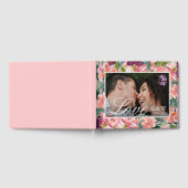 Hübsches Rosa mit blumengeschmücktem Foto Gästebuch (Voll)