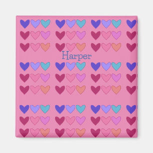 Hübsches Rosa mit herzhaften Girls Magnet