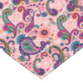 Hübsches rosa Paisley-Muster Tischdecke (Schrägansicht)