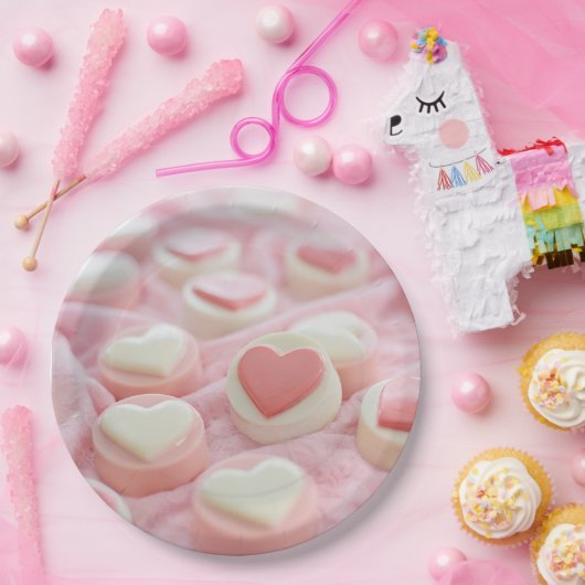 hübsches Rosa  Pappteller (Party)