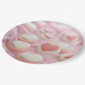 hübsches Rosa  Pappteller (Schrägansicht)