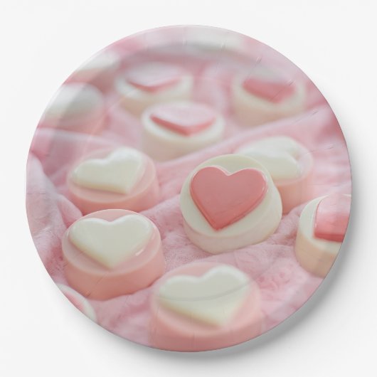 hübsches Rosa  Pappteller (Vorderseite)