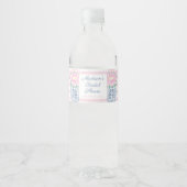 Hübsches Rosa-Peonies-Brautparty-Party Wasserflaschenetikett (Vorderseite)